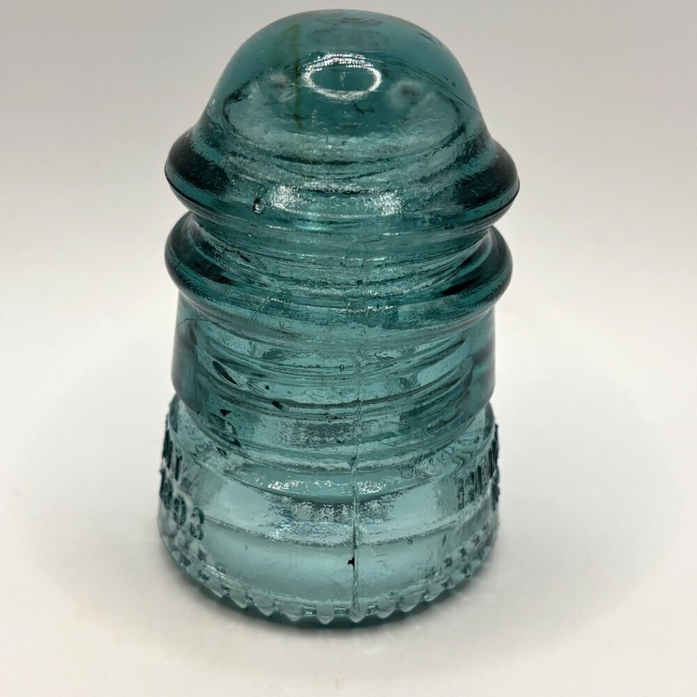 Vintage Hemingray No. 12 Aqua Blue Glass 4" Insulator Patented MAY 2 1893 - Picture 3 of 11